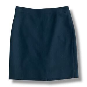 J Crew Pencil Skirt Black Wool Petite 2P Classic Work Skirt